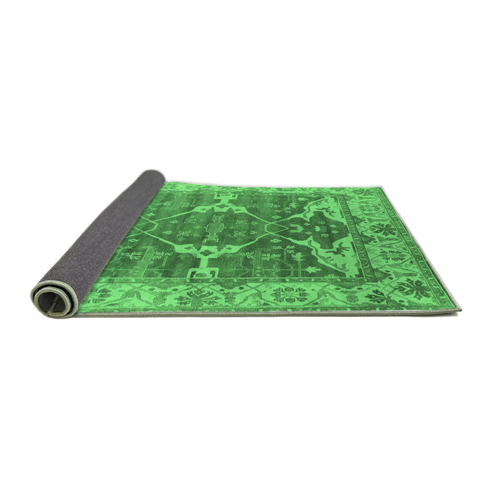 Sideview of Oriental Emerald Green Industrial Rug, urb1615emgrn