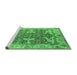 Sideview of Machine Washable Oriental Emerald Green Industrial Area Rugs, wshurb1615emgrn