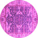 Round Machine Washable Oriental Pink Industrial Rug, wshurb1615pnk