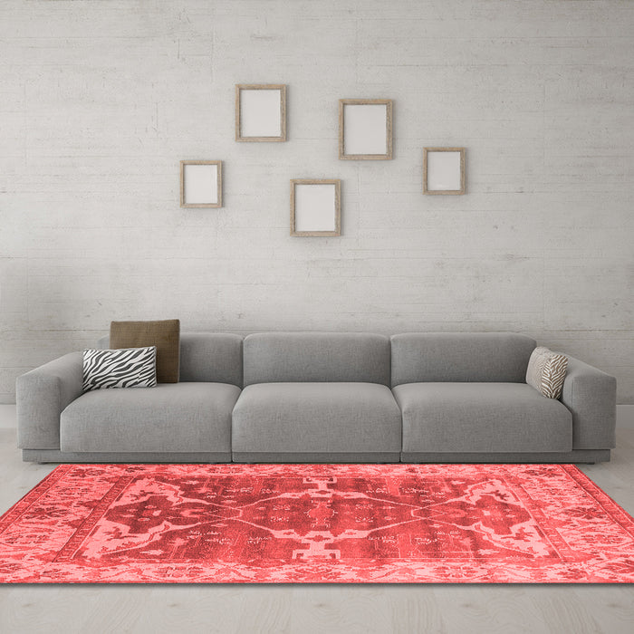 Industrial Red Washable Rugs