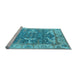 Sideview of Machine Washable Oriental Light Blue Industrial Rug, wshurb1615lblu