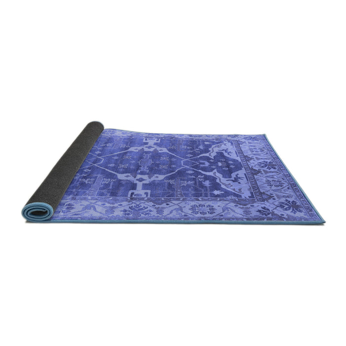Sideview of Oriental Blue Industrial Rug, urb1615blu