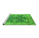 Sideview of Machine Washable Oriental Green Industrial Area Rugs, wshurb1615grn