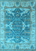 Machine Washable Oriental Light Blue Industrial Rug, wshurb1615lblu