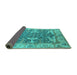 Sideview of Oriental Turquoise Industrial Rug, urb1615turq