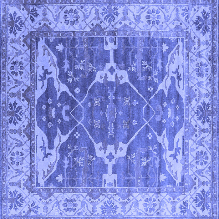 Square Machine Washable Oriental Blue Industrial Rug, wshurb1615blu