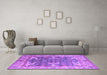 Machine Washable Oriental Purple Industrial Area Rugs in a Living Room, wshurb1615pur