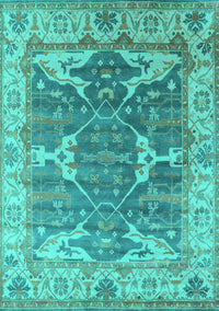 Oriental Turquoise Industrial Rug, urb1615turq