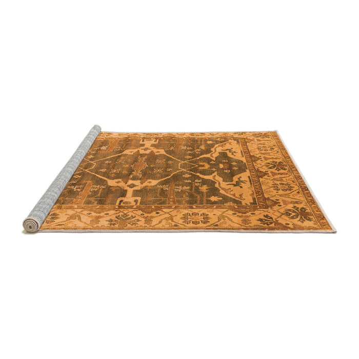 Sideview of Machine Washable Oriental Orange Industrial Area Rugs, wshurb1615org