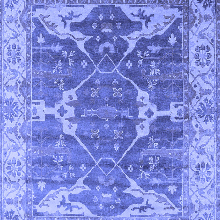 Machine Washable Oriental Blue Industrial Rug, wshurb1615blu