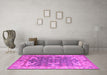 Machine Washable Oriental Pink Industrial Rug in a Living Room, wshurb1615pnk