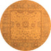 Round Oriental Orange Industrial Rug, urb1616org