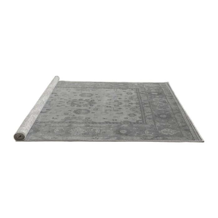 Sideview of Machine Washable Oriental Gray Industrial Rug, wshurb1616gry