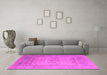 Machine Washable Oriental Pink Industrial Rug in a Living Room, wshurb1616pnk