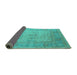 Sideview of Oriental Turquoise Industrial Rug, urb1616turq