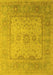 Machine Washable Oriental Yellow Industrial Rug, wshurb1616yw
