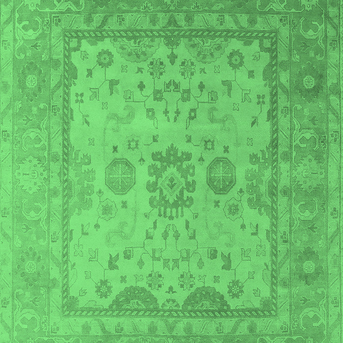 Machine Washable Oriental Emerald Green Industrial Area Rugs, wshurb1616emgrn
