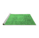 Sideview of Machine Washable Oriental Emerald Green Industrial Area Rugs, wshurb1616emgrn