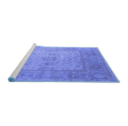 Sideview of Machine Washable Oriental Blue Industrial Rug, wshurb1616blu