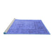 Sideview of Machine Washable Oriental Blue Industrial Rug, wshurb1616blu