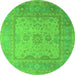 Round Oriental Green Industrial Rug, urb1616grn