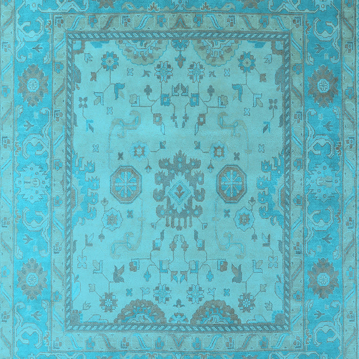 Machine Washable Oriental Light Blue Industrial Rug, wshurb1616lblu