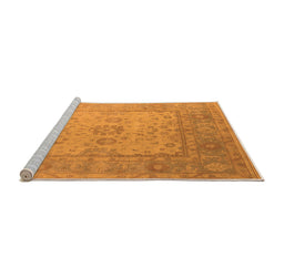Sideview of Machine Washable Oriental Orange Industrial Area Rugs, wshurb1616org