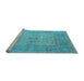 Sideview of Machine Washable Oriental Light Blue Industrial Rug, wshurb1616lblu