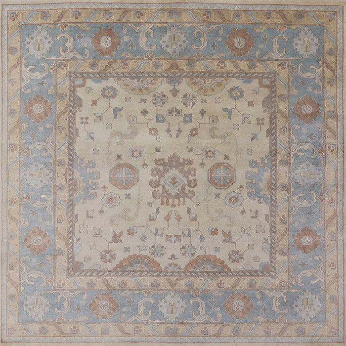 Square Mid-Century Modern Rose Purple Oriental Rug, urb1616