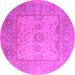 Round Oriental Pink Industrial Rug, urb1616pnk