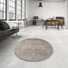 Round Machine Washable Industrial Modern Rose Dust Purple Rug in a Office, wshurb1616