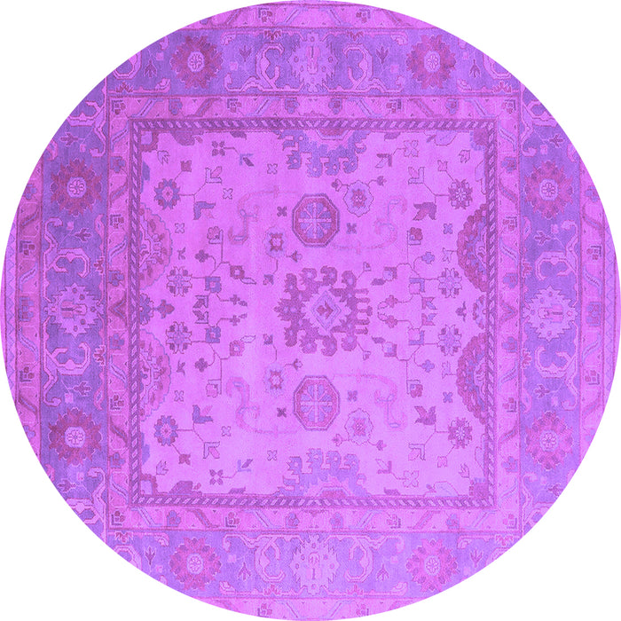 Round Oriental Purple Industrial Rug, urb1616pur