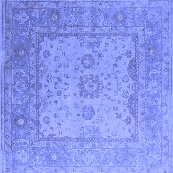 Square Machine Washable Oriental Blue Industrial Rug, wshurb1616blu