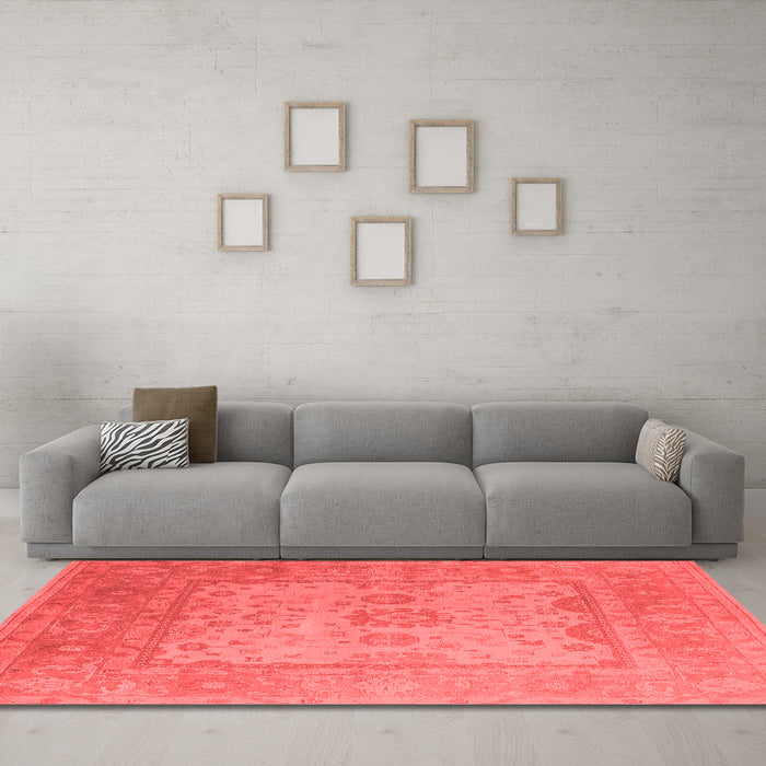 Industrial Red Washable Rugs