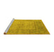 Sideview of Machine Washable Oriental Yellow Industrial Rug, wshurb1616yw