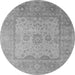 Round Oriental Gray Industrial Rug, urb1616gry