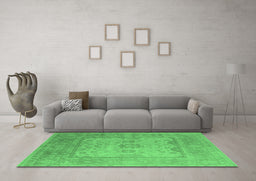 Machine Washable Oriental Emerald Green Industrial Area Rugs in a Living Room,, wshurb1616emgrn
