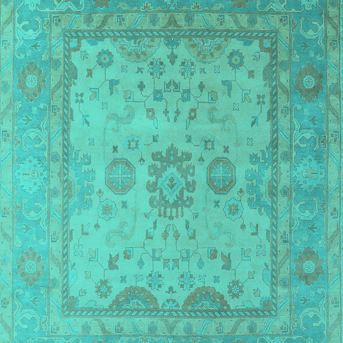 Machine Washable Oriental Turquoise Industrial Area Rugs, wshurb1616turq