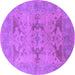 Round Oriental Purple Industrial Rug, urb1617pur