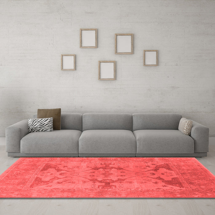 Industrial Red Washable Rugs