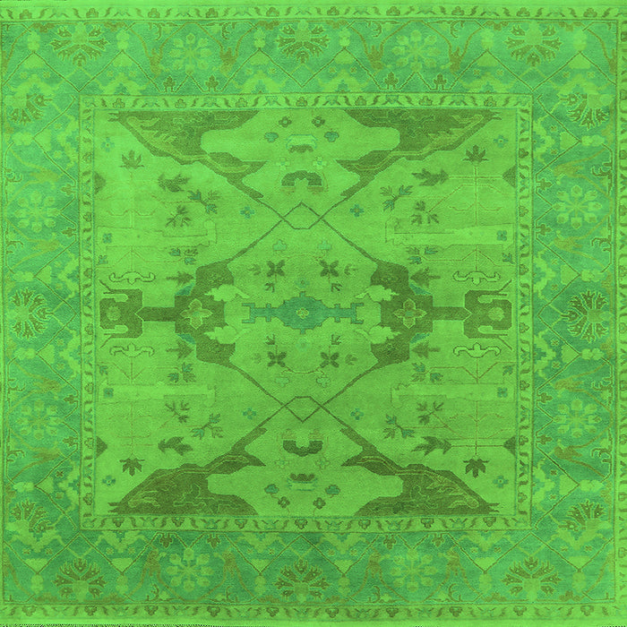 Square Oriental Green Industrial Rug, urb1617grn