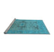 Sideview of Machine Washable Oriental Light Blue Industrial Rug, wshurb1617lblu