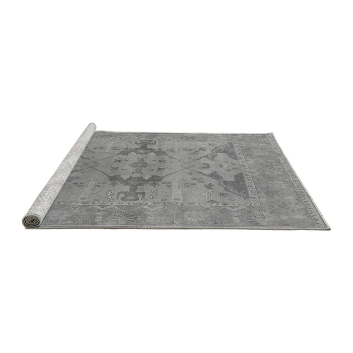 Sideview of Machine Washable Oriental Gray Industrial Rug, wshurb1617gry