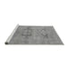 Sideview of Machine Washable Oriental Gray Industrial Rug, wshurb1617gry