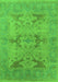 Machine Washable Oriental Green Industrial Area Rugs, wshurb1617grn