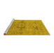 Sideview of Machine Washable Oriental Yellow Industrial Rug, wshurb1617yw