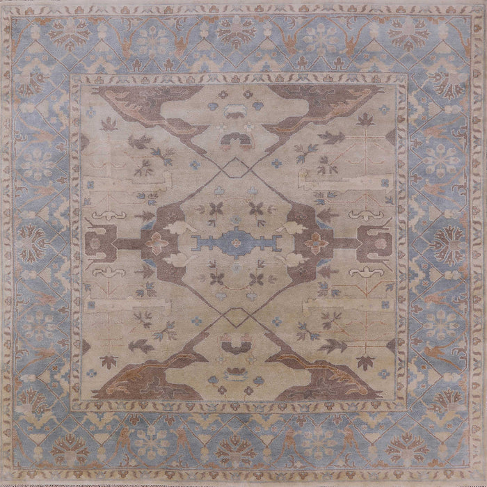 Square Mid-Century Modern Rose Purple Oriental Rug, urb1617