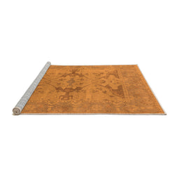 Sideview of Machine Washable Oriental Orange Industrial Area Rugs, wshurb1617org