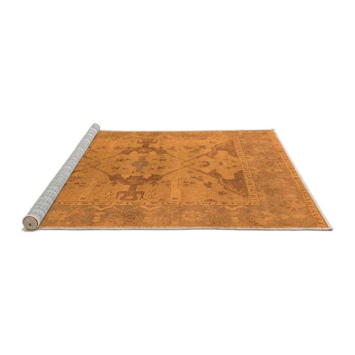 Sideview of Machine Washable Oriental Orange Industrial Area Rugs, wshurb1617org