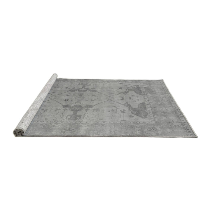 Sideview of Machine Washable Oriental Gray Industrial Rug, wshurb1618gry